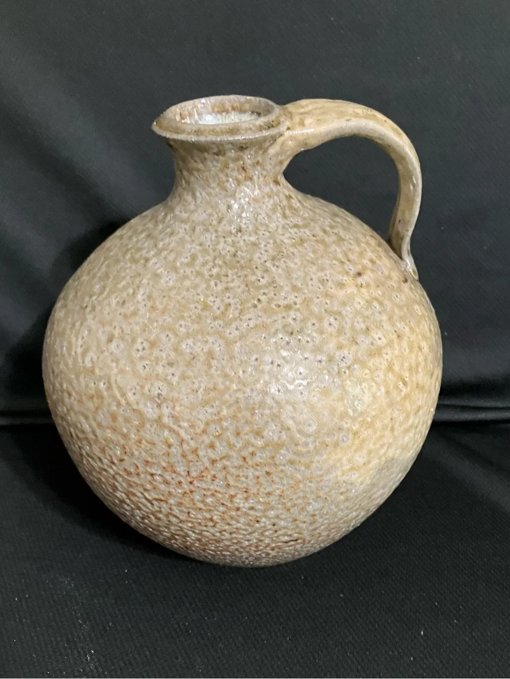 Handcrafted Ceramic Pitcher Vase by Phil Morgan, NC in Speckled Cream